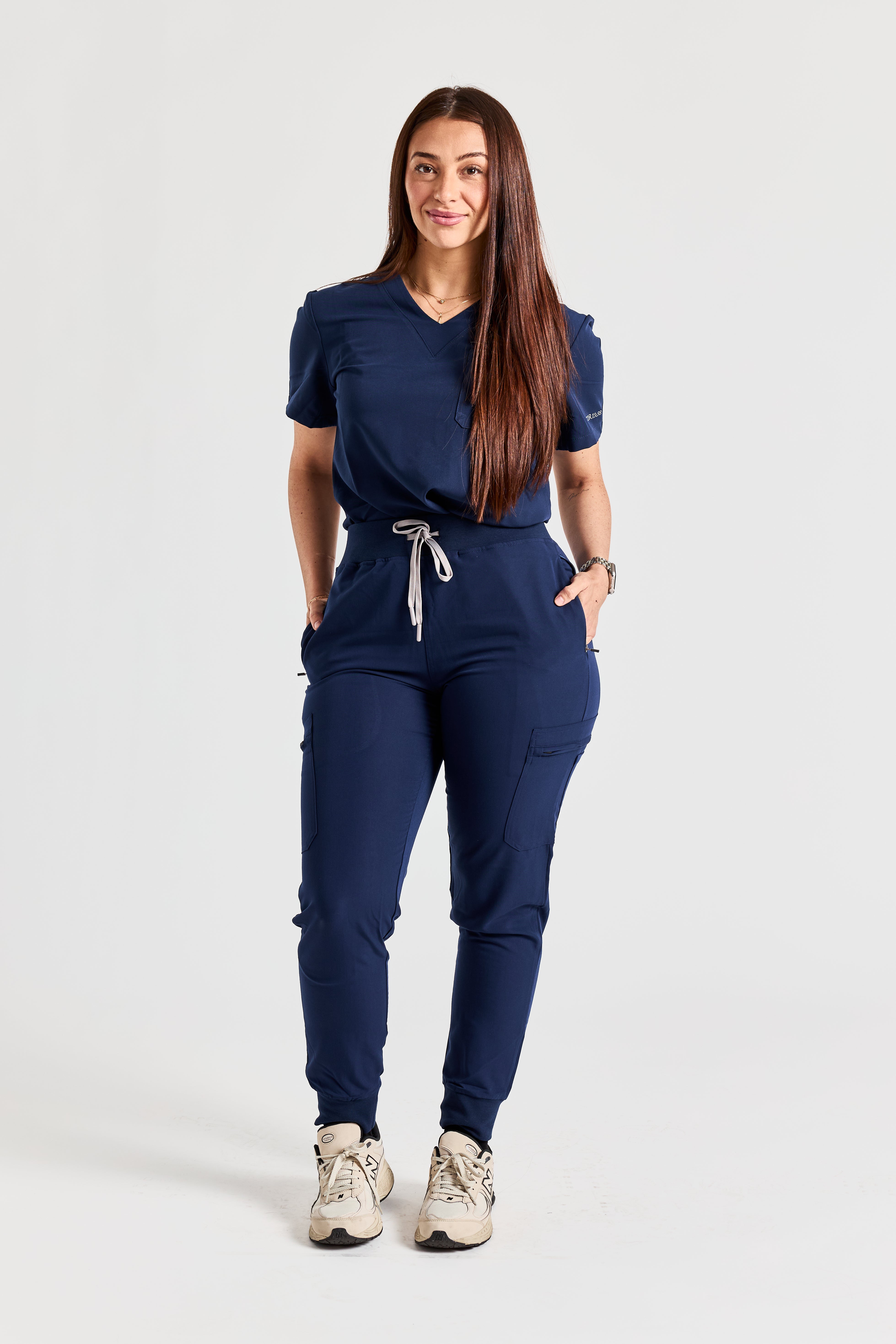 ANCHORED IN NAVY BLUE SCRUB SET