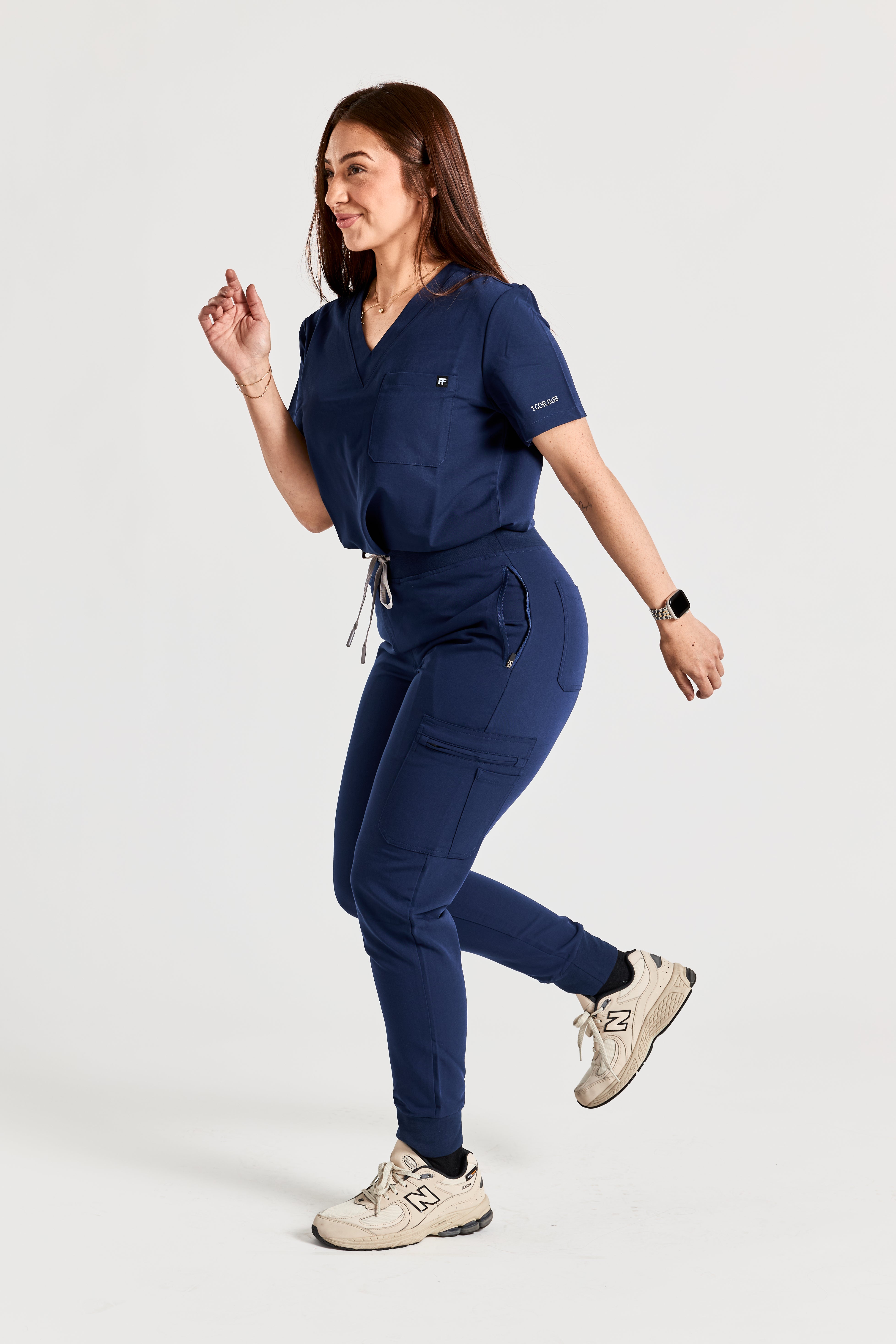 ANCHORED IN NAVY BLUE SCRUB SET