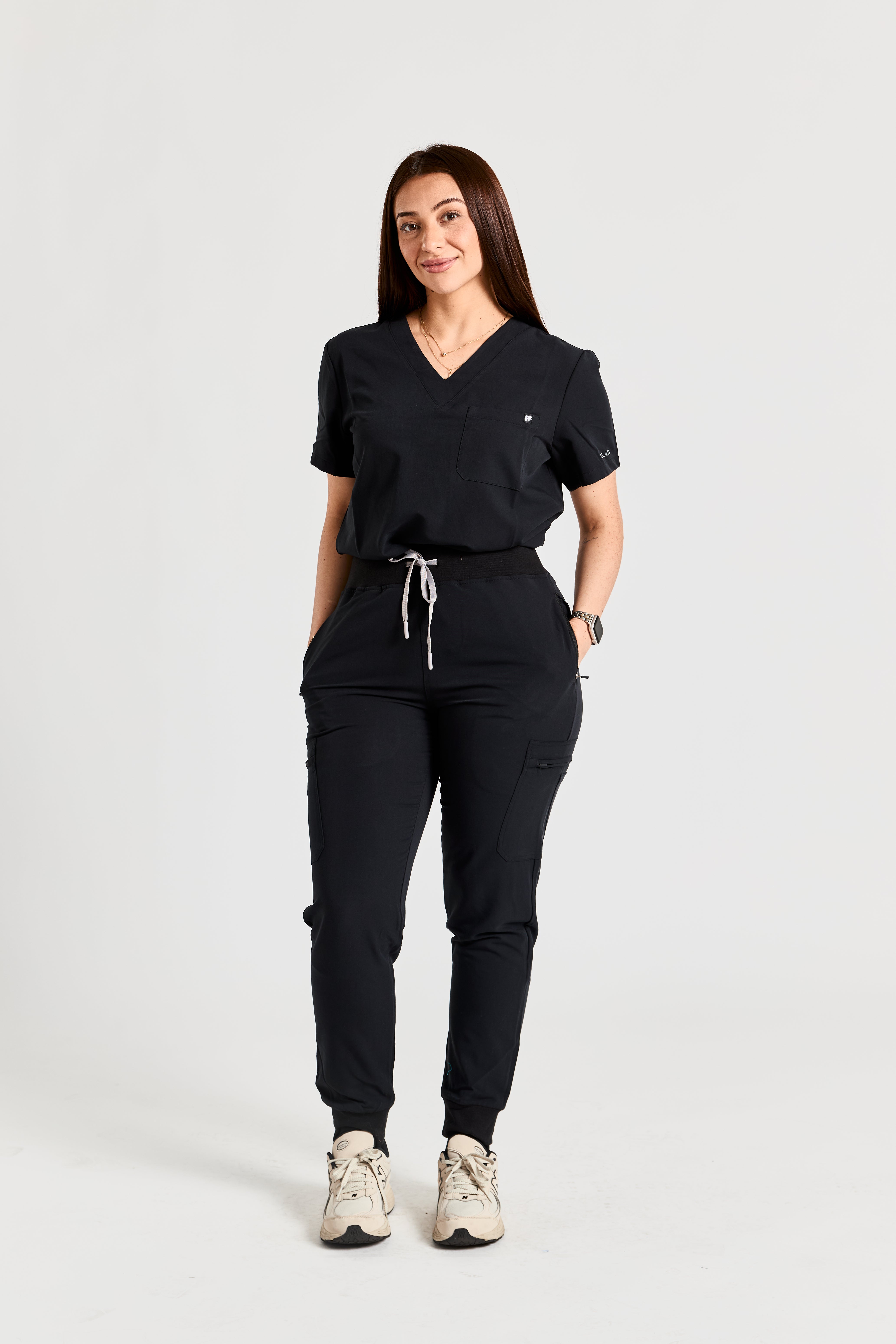 BLESSED IN BLACK SCRUB SET