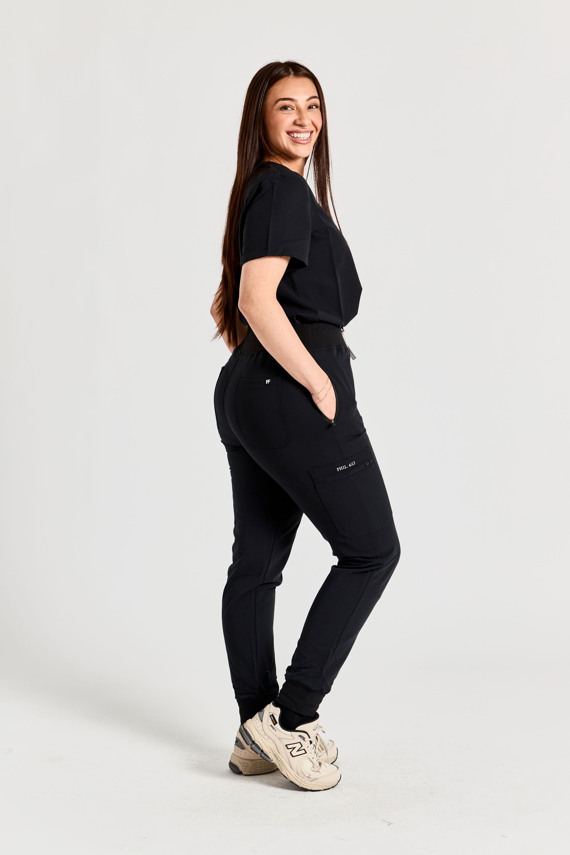 BLESSED IN BLACK SCRUB SET