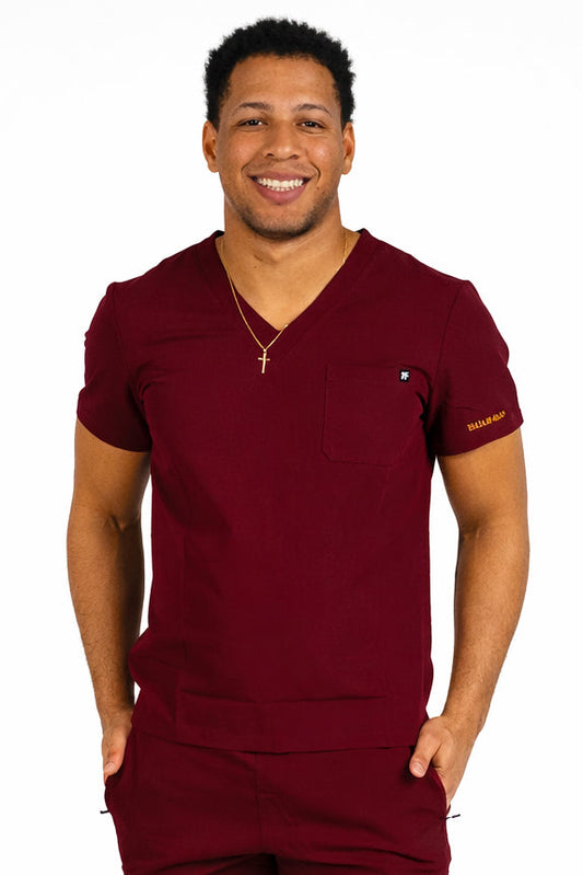 MAROON SCRUB TOP