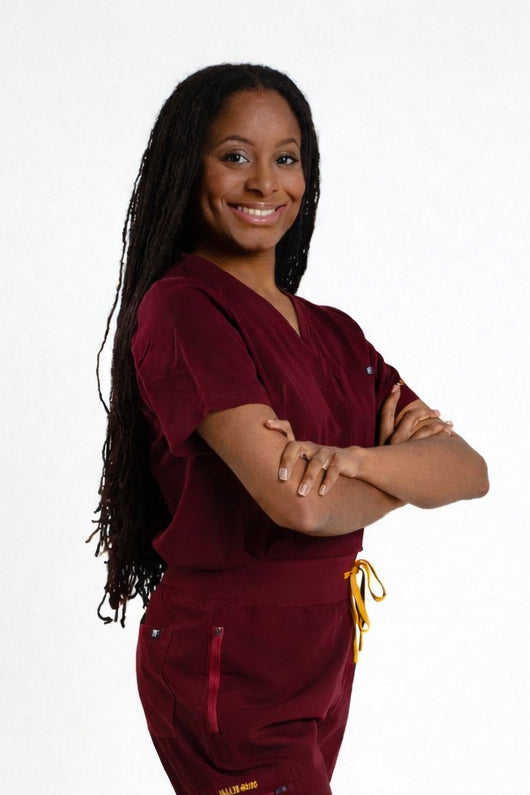 MAROON SCRUB TOP