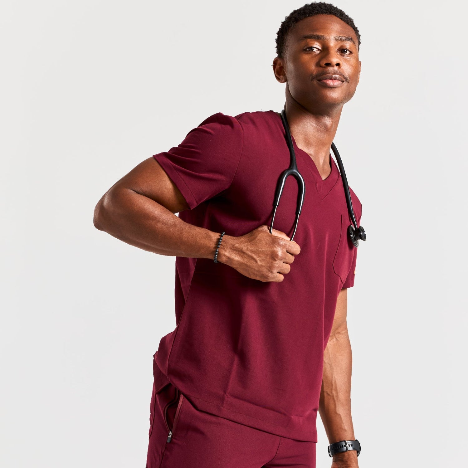 CHOSEN IN MAROON SCRUB SET