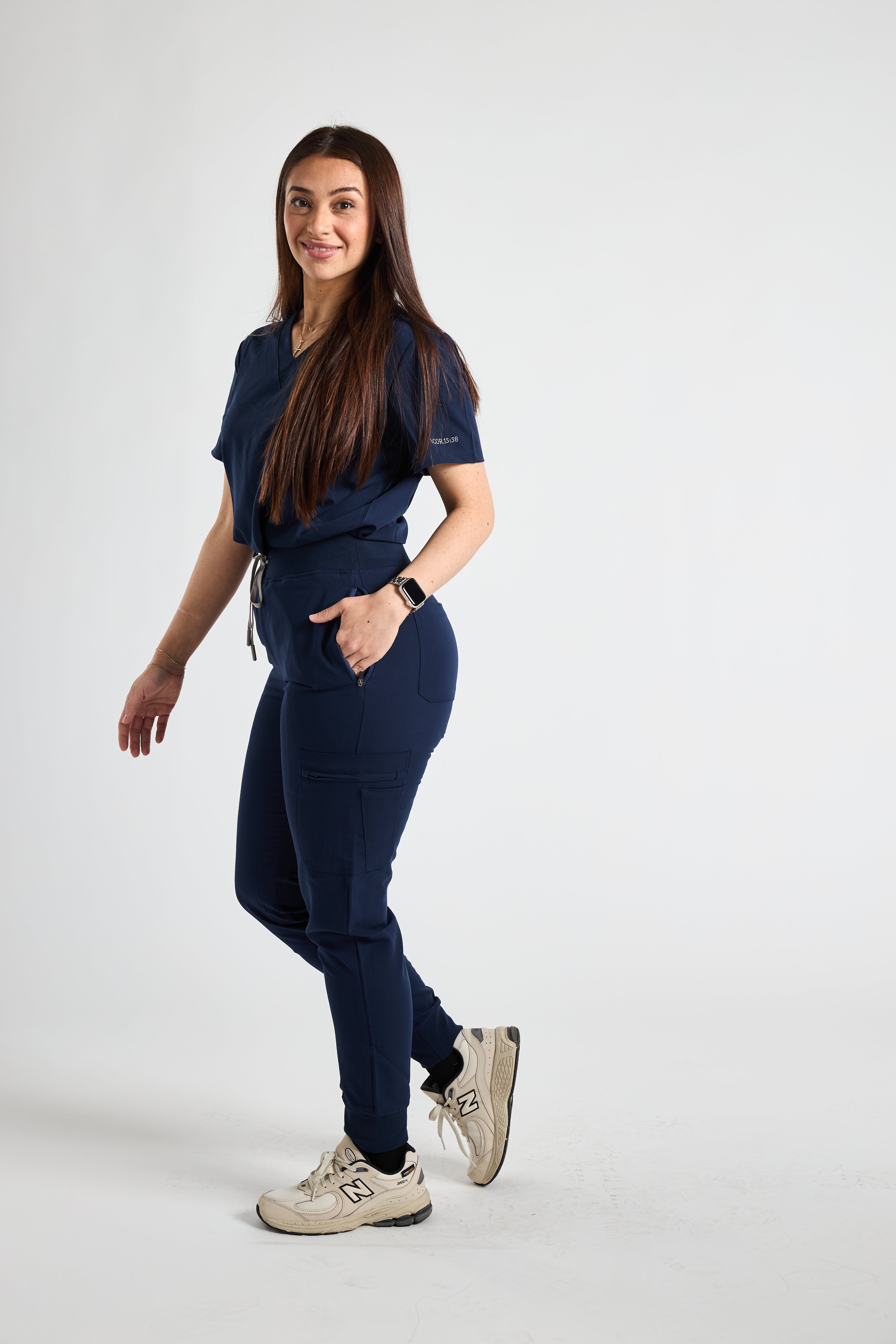 ANCHORED IN NAVY BLUE SCRUB SET