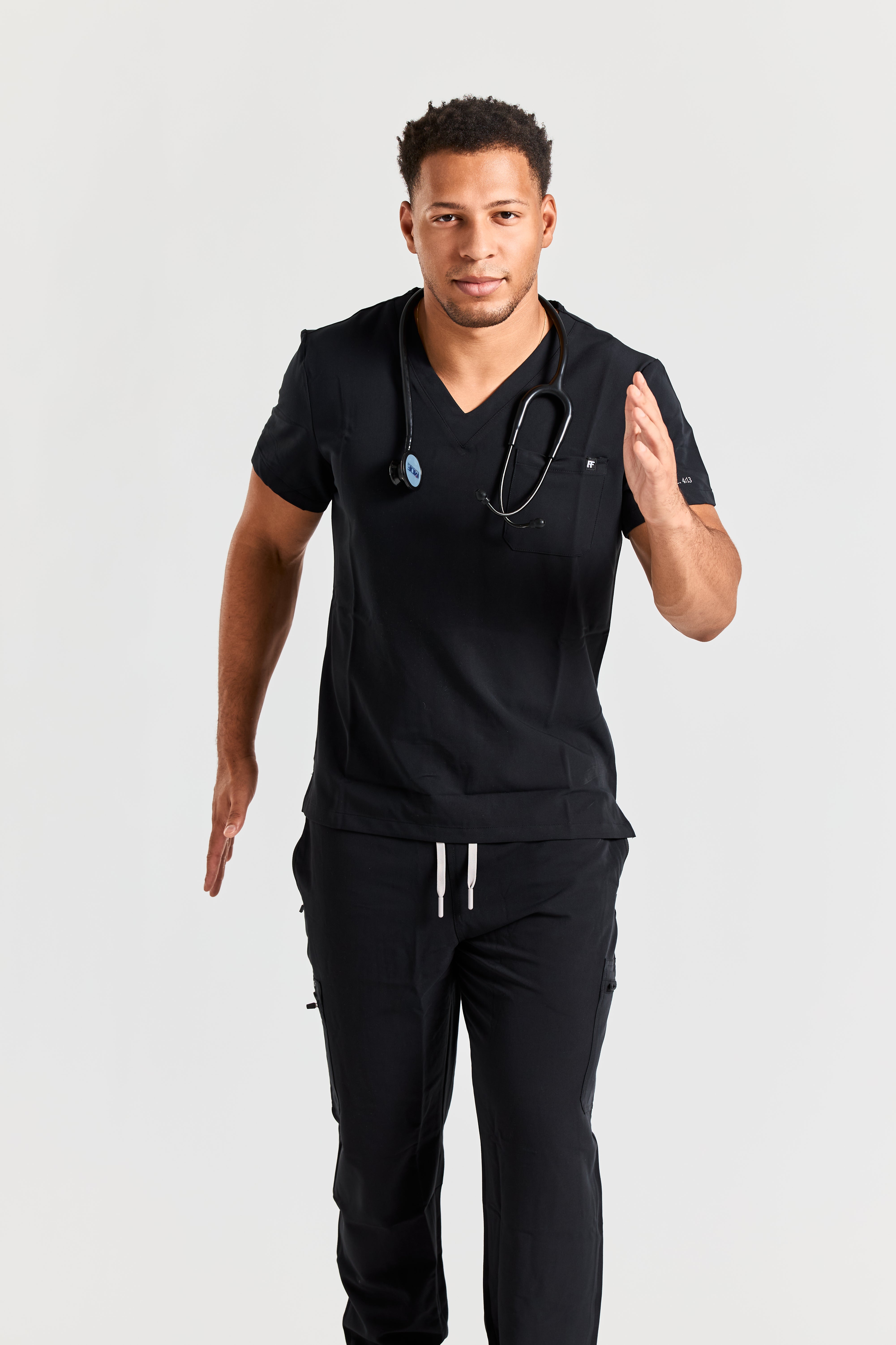 BLESSED IN BLACK SCRUB SET